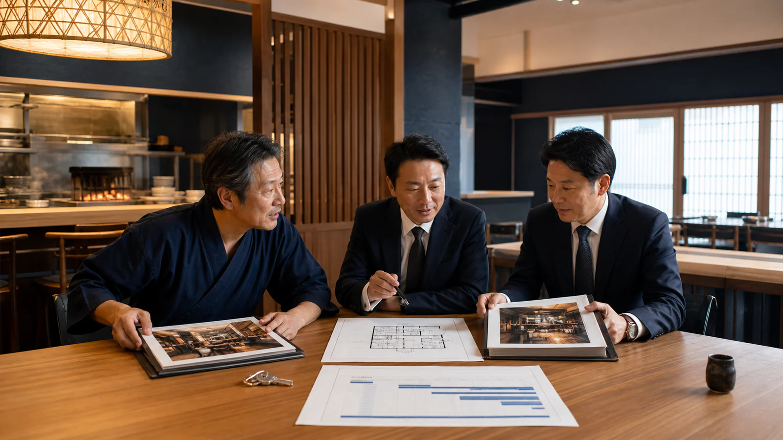 飲食事業カーブアウトM&A事例で新設2社への事業切出しと買収後統合を検討する飲食事業の担当者