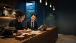 飲食店M&Aの税務DDでPOS売上と税務資料を照合する担当者